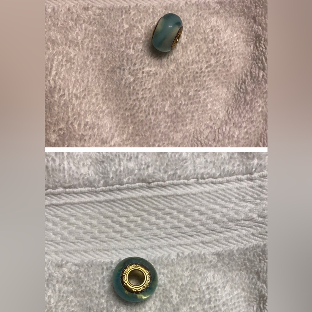 Pandora Blue and Gold Glass charm / Bead